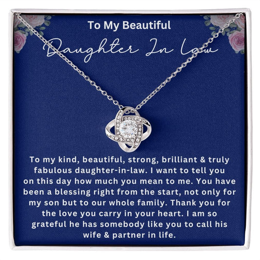 To My Beautiful Daughter-In-Law | Love Knot Necklace