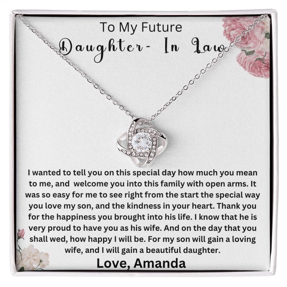 To My Future Daughter In Law | Personalized |  Love Knot Necklace