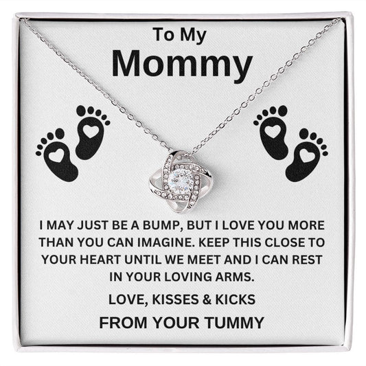 Mom tummy Etsy Love Knot Necklace