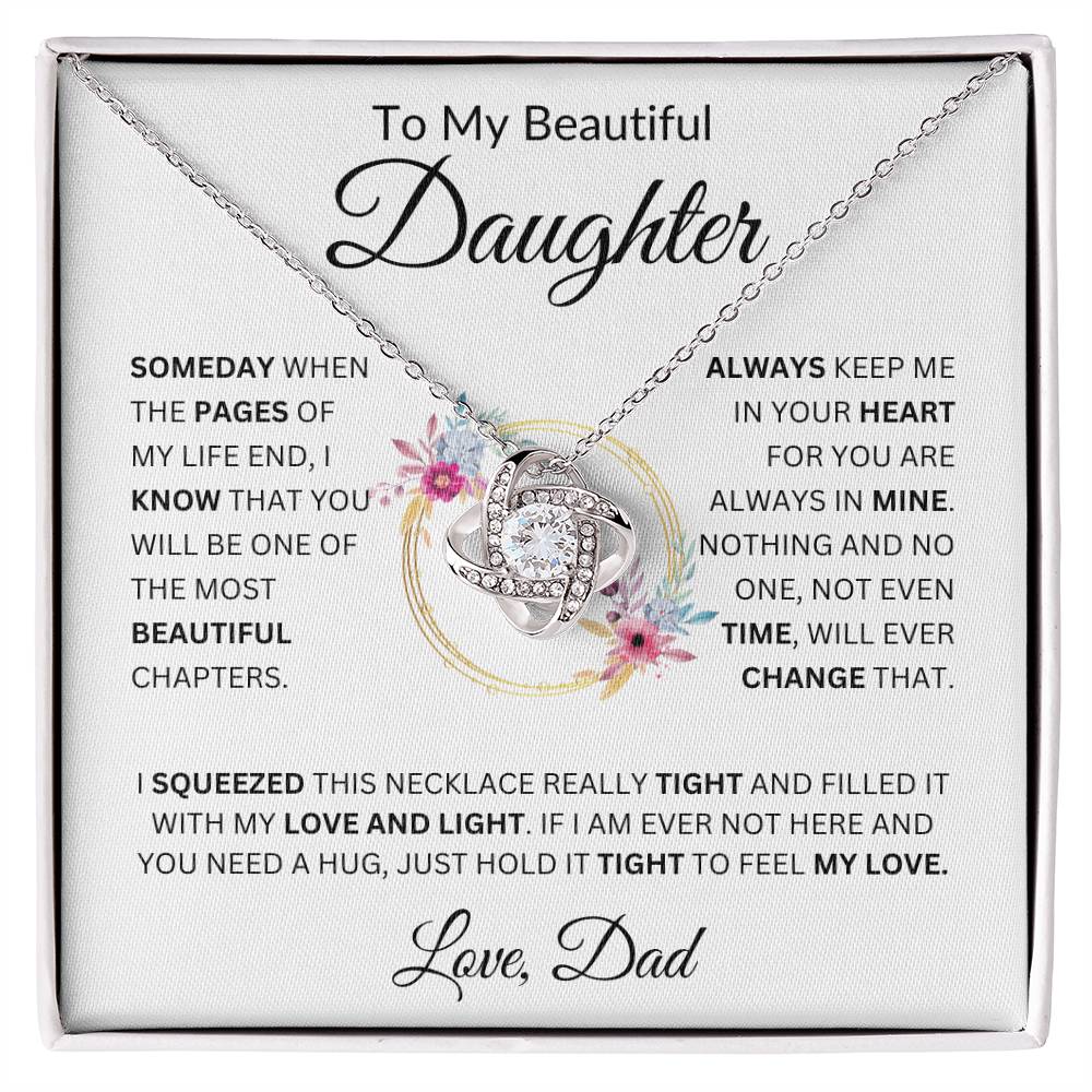 To My Beautiful Granddaughter Love Grandma Love Knot Necklace (Daughter)