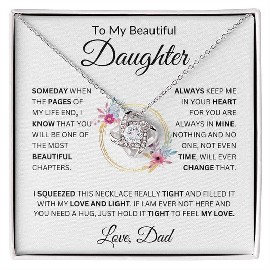 To My Beautiful Granddaughter Love Grandma Love Knot Necklace (Daughter)