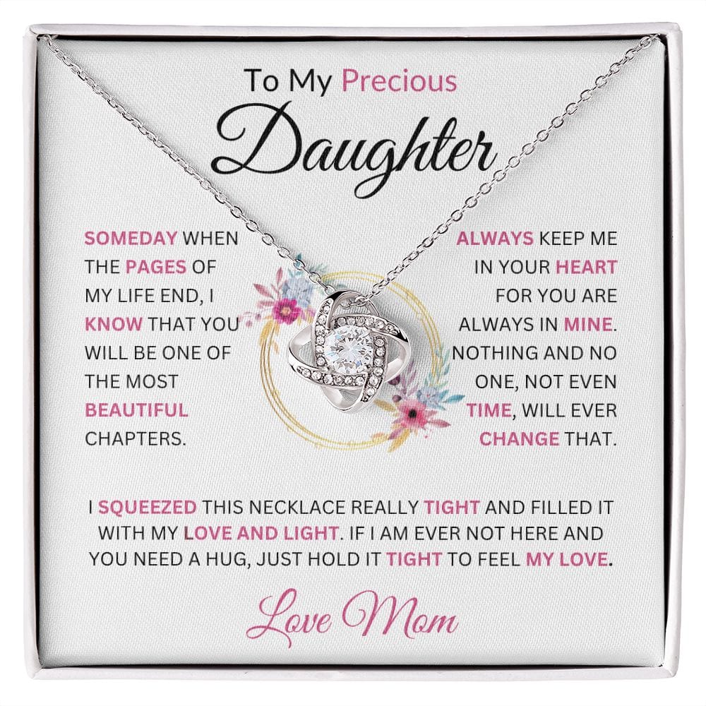 to-my precious daughter _ love mom _ love knot necklace_artwork_original_artwork (1) Etsy Love Knot Necklace