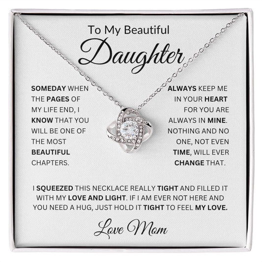 to-my beautiful daughter love mom forever love necklace_artwork_original_artwork Etsy Love Knot Necklace