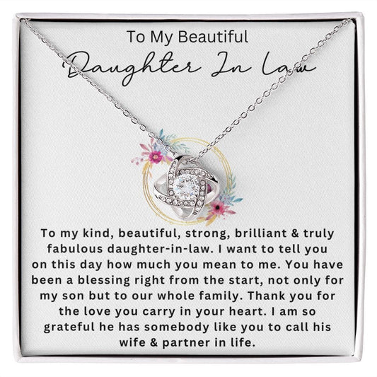 To My Beautiful Daughter-In-Law | Love Knot Necklace