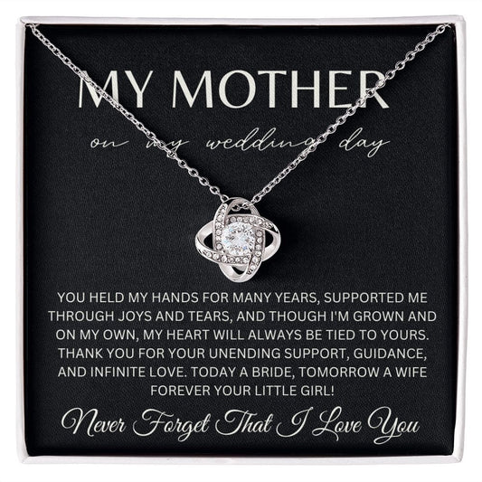 To My Mother on My Wedding Day Bride Mom Gift for Mother of The Bride Gift from Bride Gift from Daughter Necklace Wedding Jewelry E