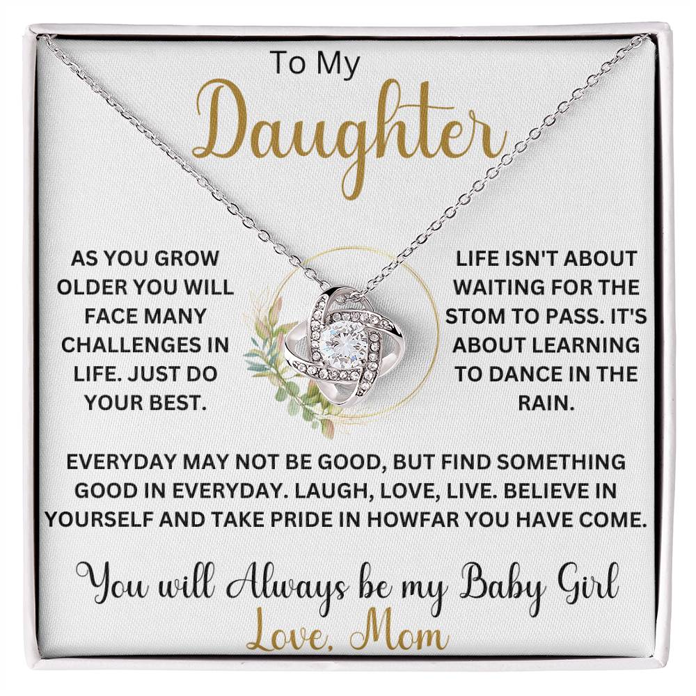 To My Daughter "As you grow older" Love Mom | Love Knot Necklace