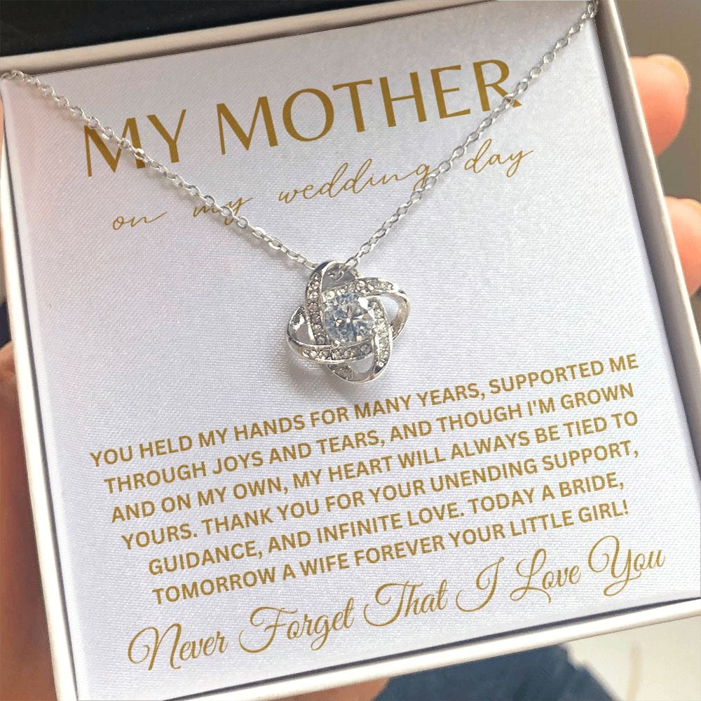 To My Mother on My Wedding Day Bride Mom Gift for Mother of The Bride Gift from Bride Gift from Daughter Necklace Wedding Jewelry E