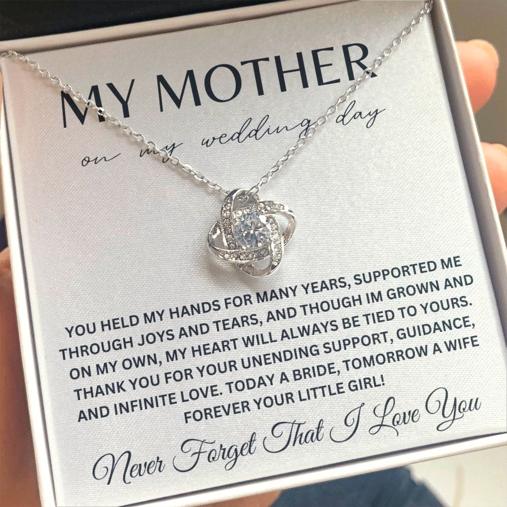 To My Mother on My Wedding Day Bride Mom Gift for Mother of The Bride Gift from Bride Gift from Daughter Necklace Wedding Jewelry E