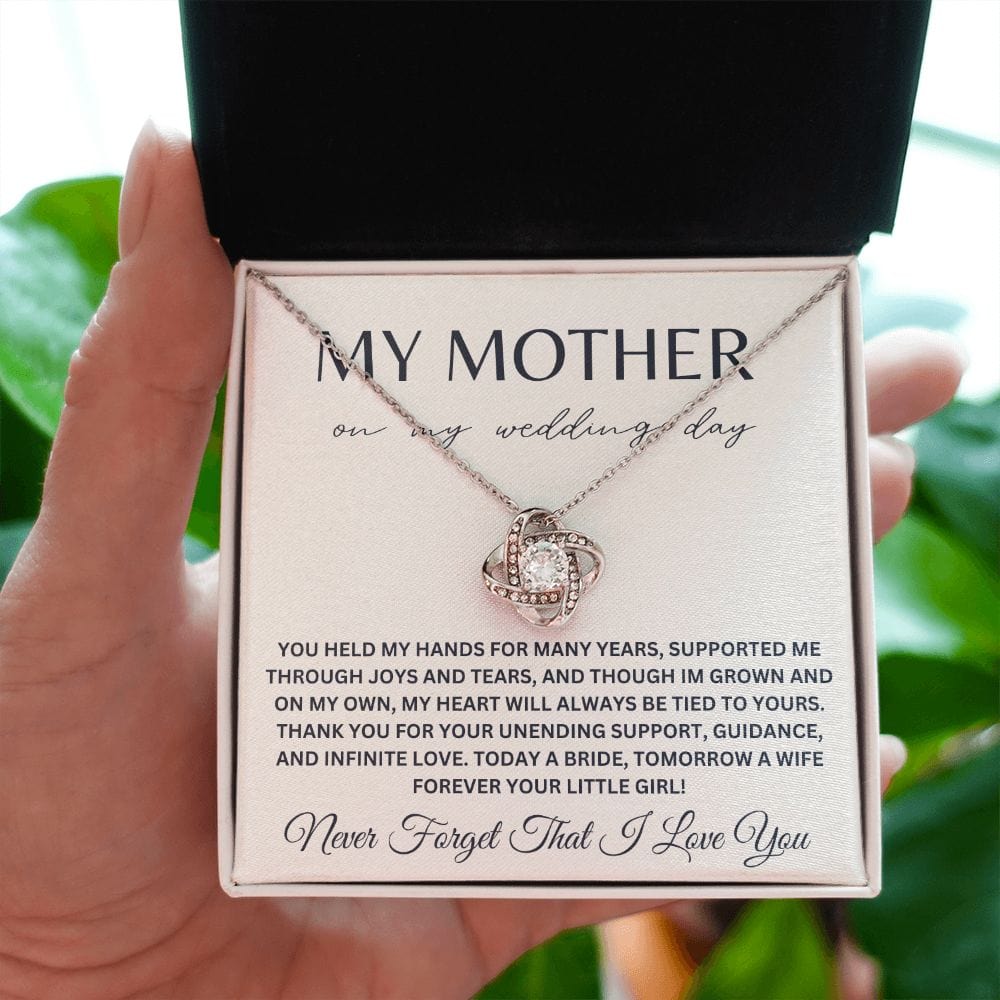 To My Mother on My Wedding Day Bride Mom Gift for Mother of The Bride Gift from Bride Gift from Daughter Necklace Wedding Jewelry E