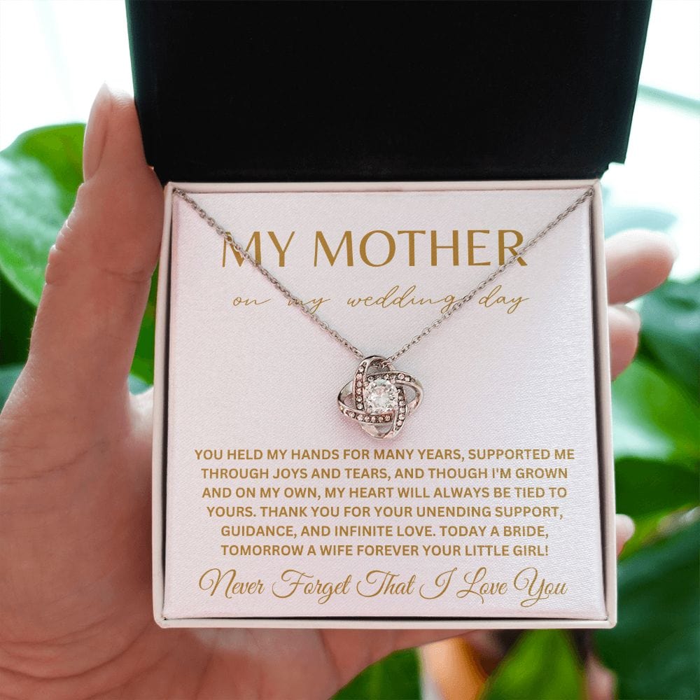 To My Mother on My Wedding Day Bride Mom Gift for Mother of The Bride Gift from Bride Gift from Daughter Necklace Wedding Jewelry E