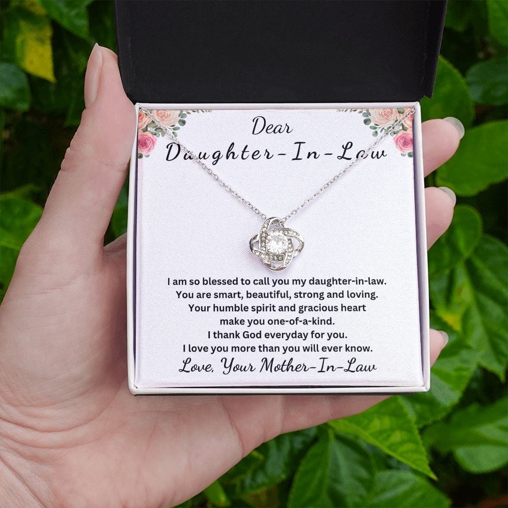 Dear Daughter In Law | Personalized |  Love Knot Necklace