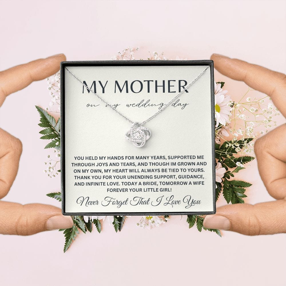 To My Mother on My Wedding Day Bride Mom Gift for Mother of The Bride Gift from Bride Gift from Daughter Necklace Wedding Jewelry E