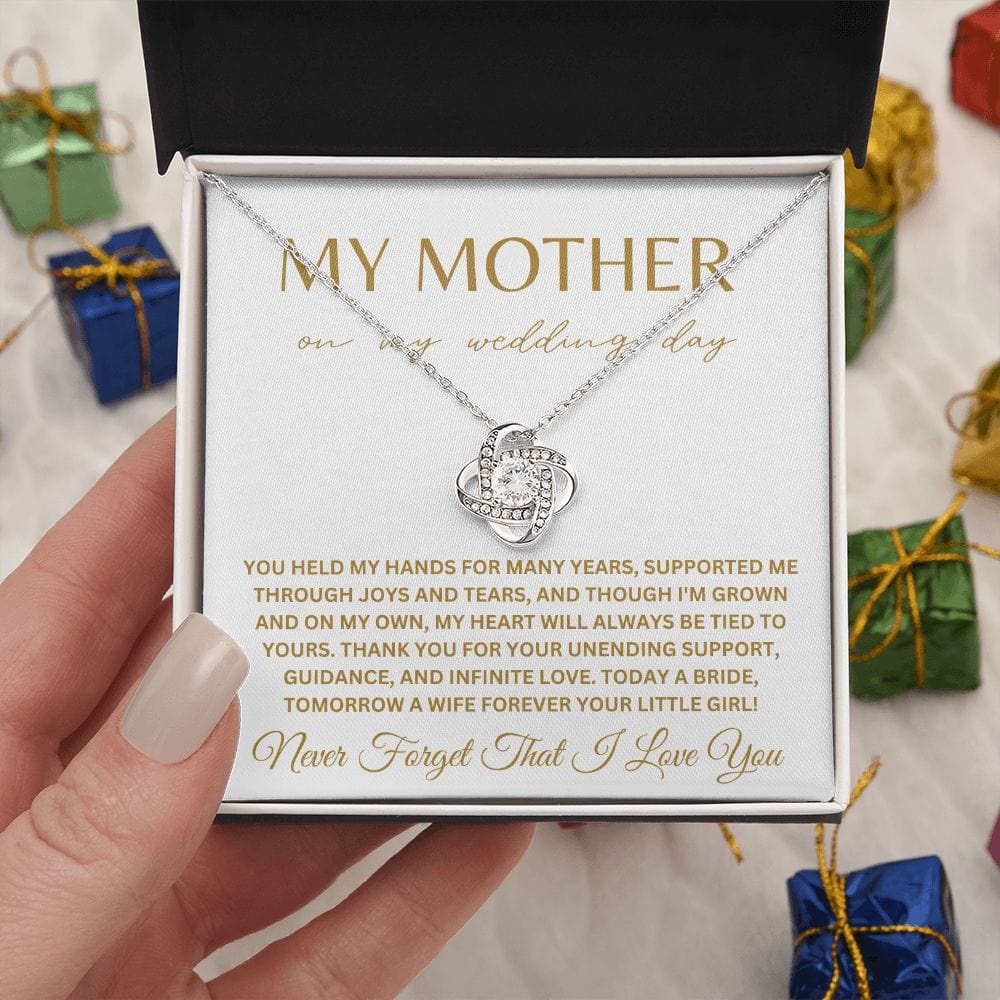 To My Mother on My Wedding Day Bride Mom Gift for Mother of The Bride Gift from Bride Gift from Daughter Necklace Wedding Jewelry E