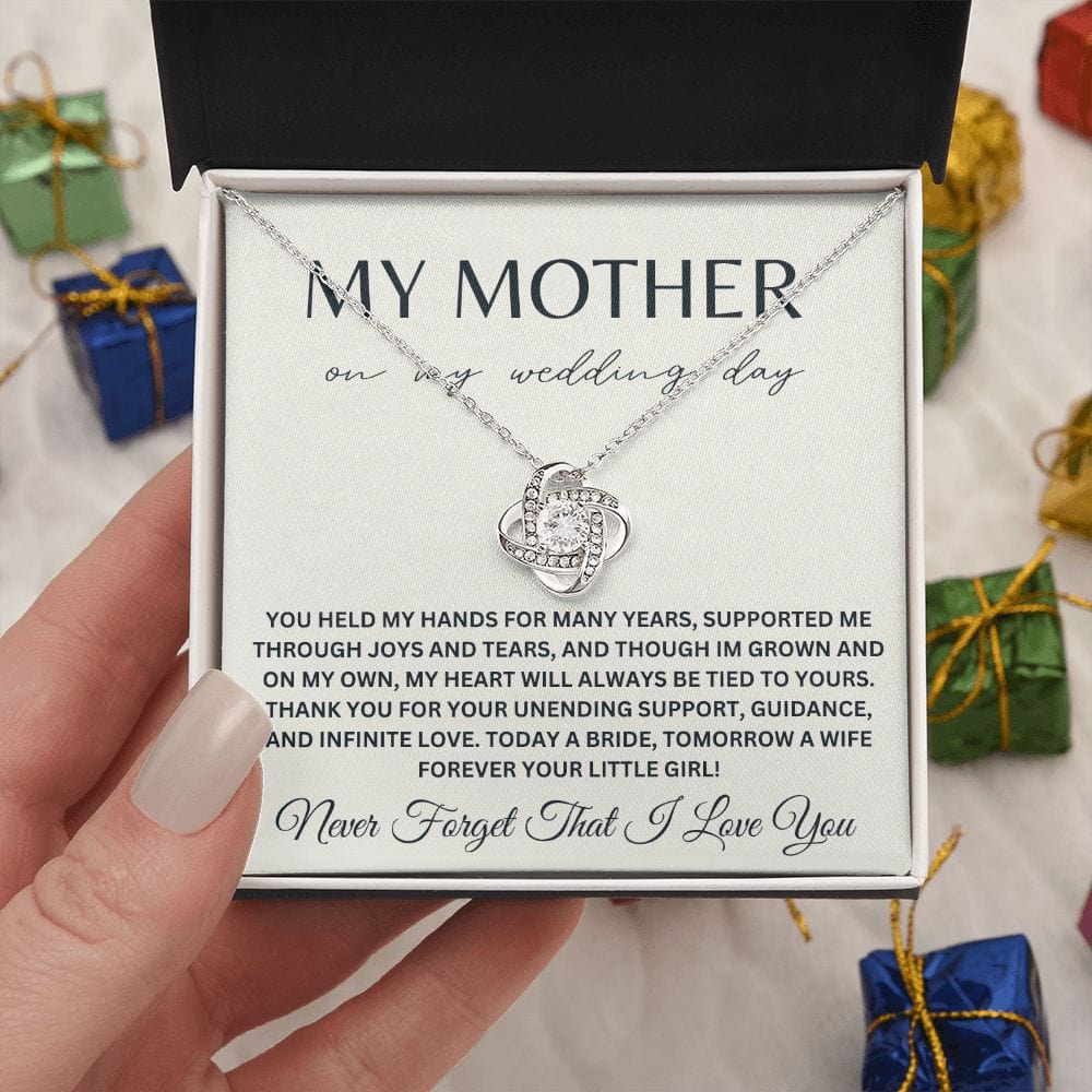 To My Mother on My Wedding Day Bride Mom Gift for Mother of The Bride Gift from Bride Gift from Daughter Necklace Wedding Jewelry E