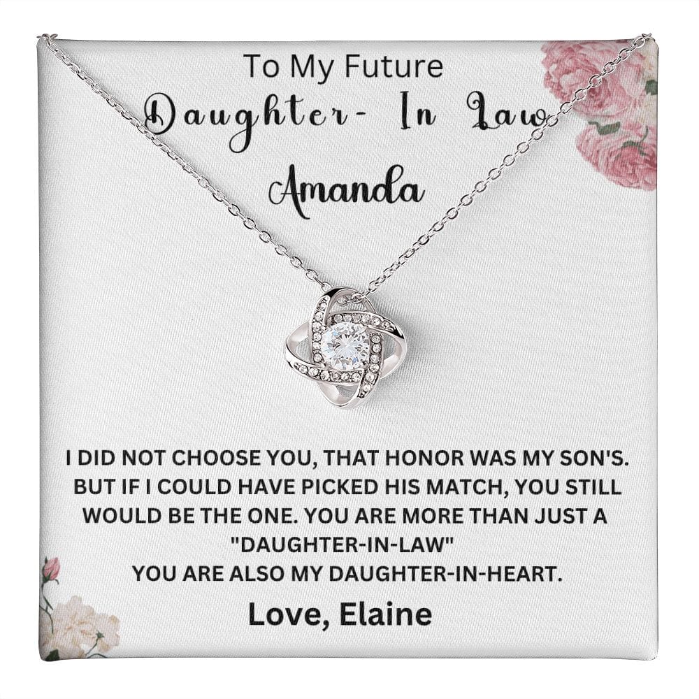 To My Future Daughter In Law | Personalized | Love Knot Necklace