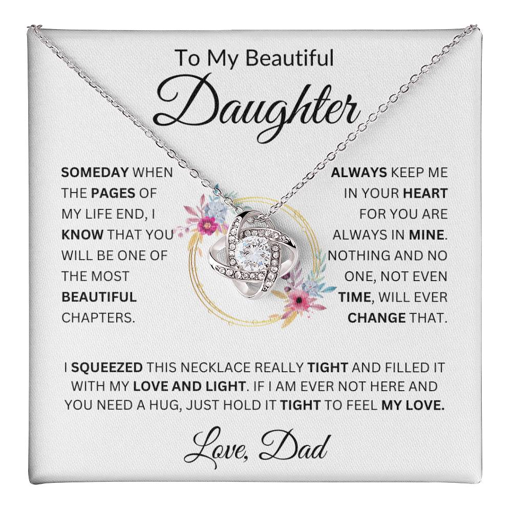 To My Beautiful Granddaughter Love Grandma Love Knot Necklace (Daughter)