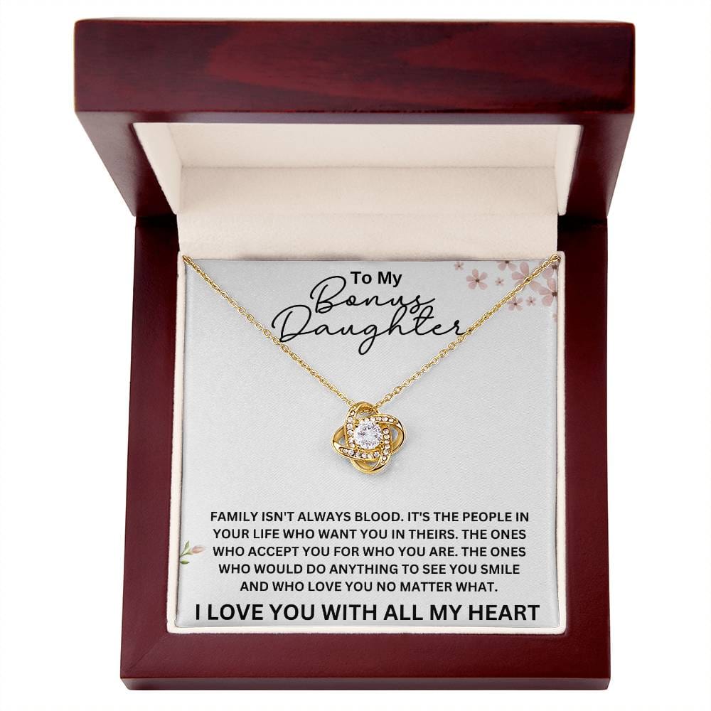 To My Bonus Daughter Love Knot Necklace