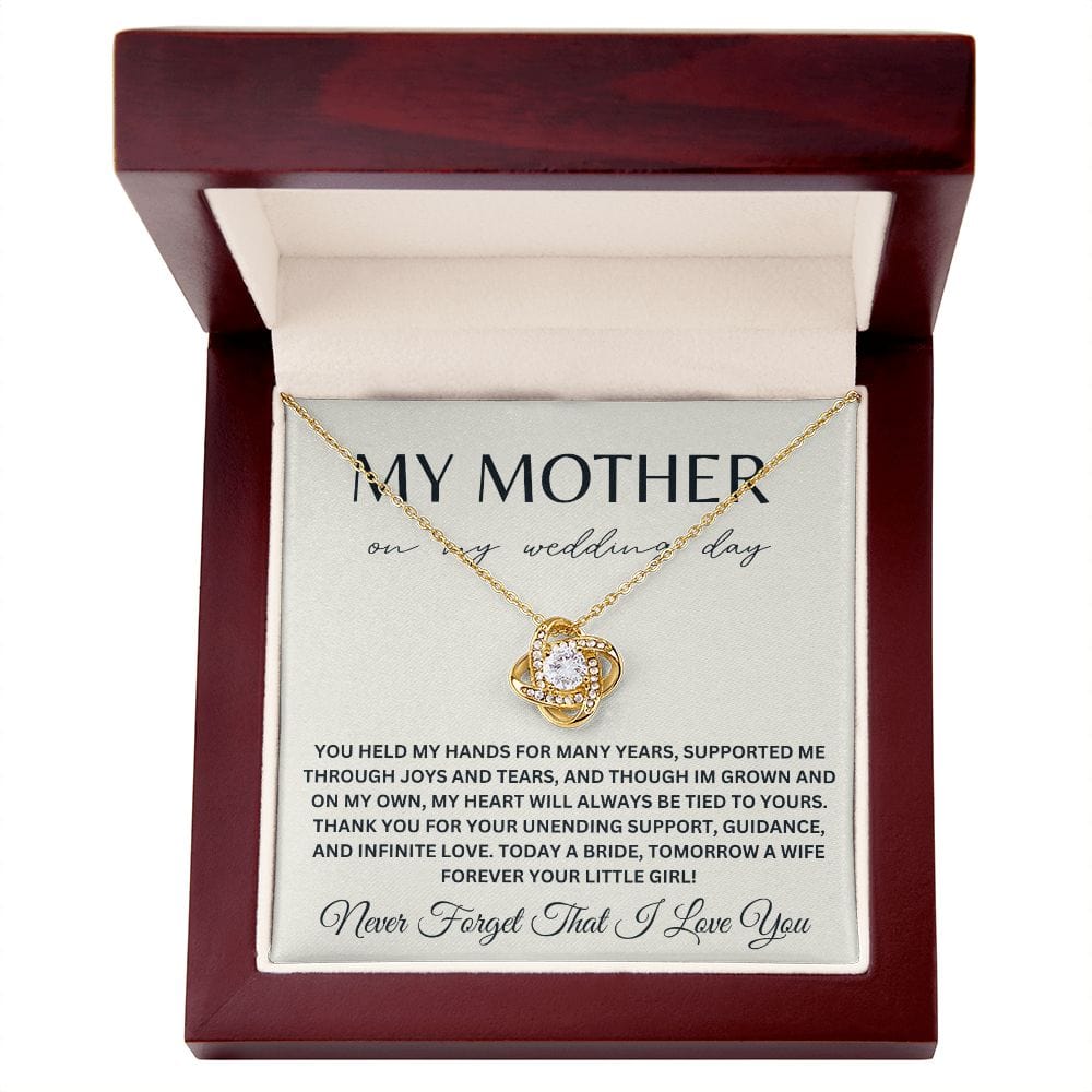 To My Mother on My Wedding Day Bride Mom Gift for Mother of The Bride Gift from Bride Gift from Daughter Necklace Wedding Jewelry E