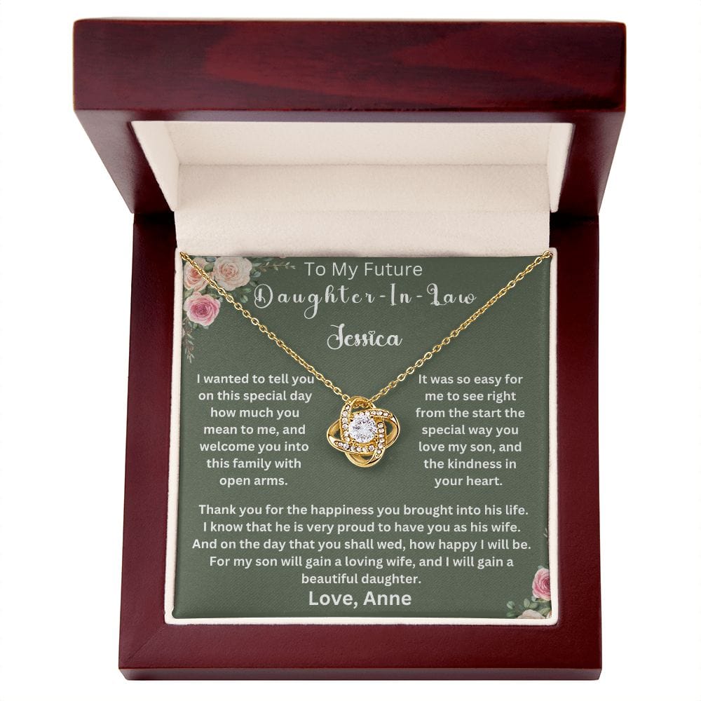 To My Future Daughter In Law | Personalized |  Love Knot Necklace