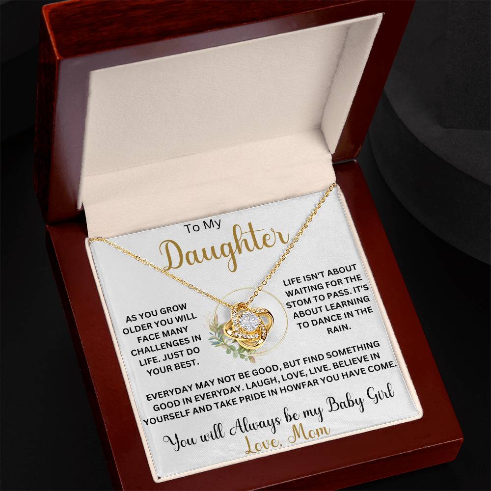 To My Daughter "As you grow older" Love Mom | Love Knot Necklace