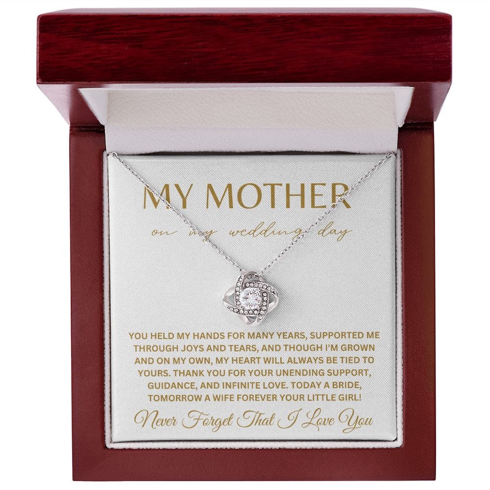 To My Mother on My Wedding Day Bride Mom Gift for Mother of The Bride Gift from Bride Gift from Daughter Necklace Wedding Jewelry E