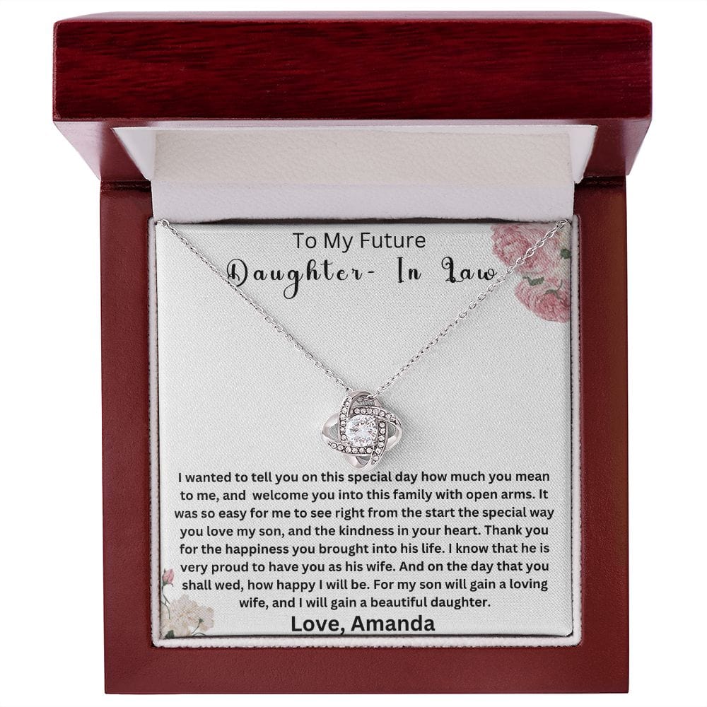 To My Future Daughter In Law | Personalized |  Love Knot Necklace