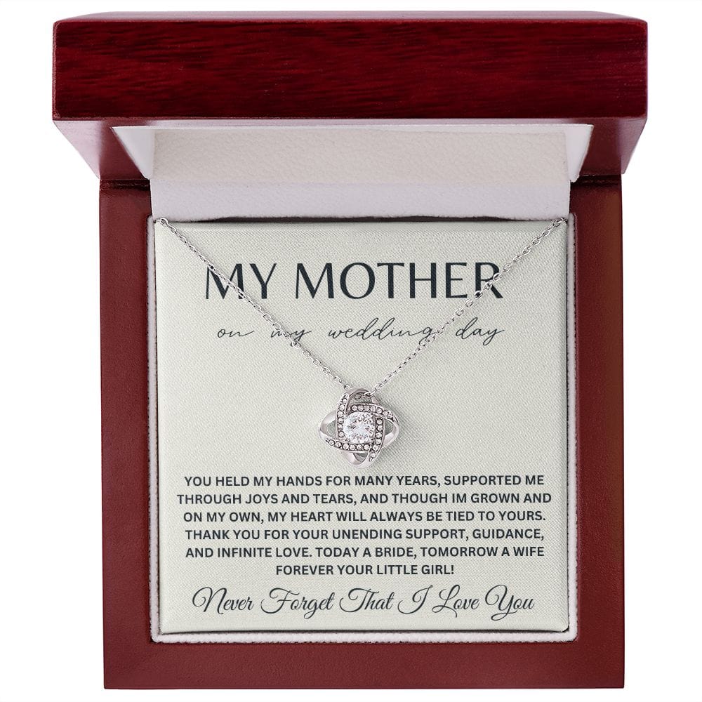 To My Mother on My Wedding Day Bride Mom Gift for Mother of The Bride Gift from Bride Gift from Daughter Necklace Wedding Jewelry E