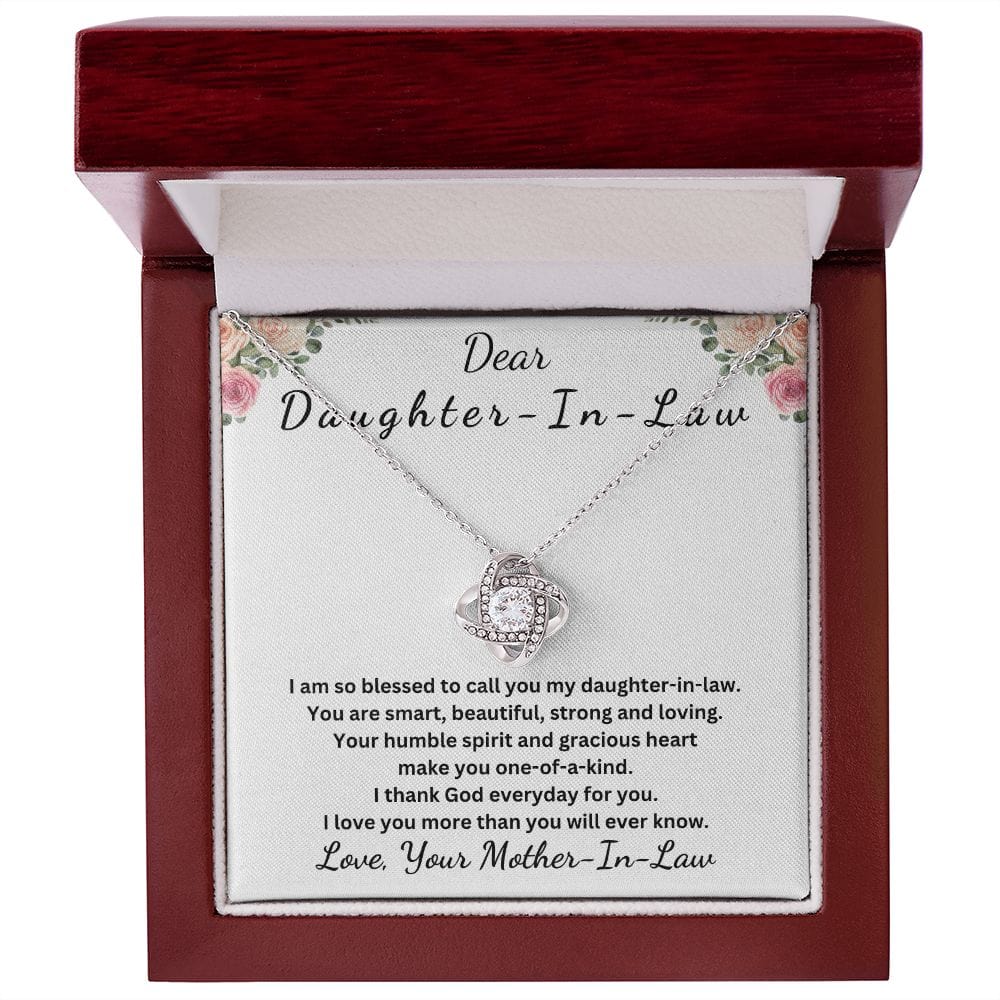 Dear Daughter In Law | Personalized |  Love Knot Necklace