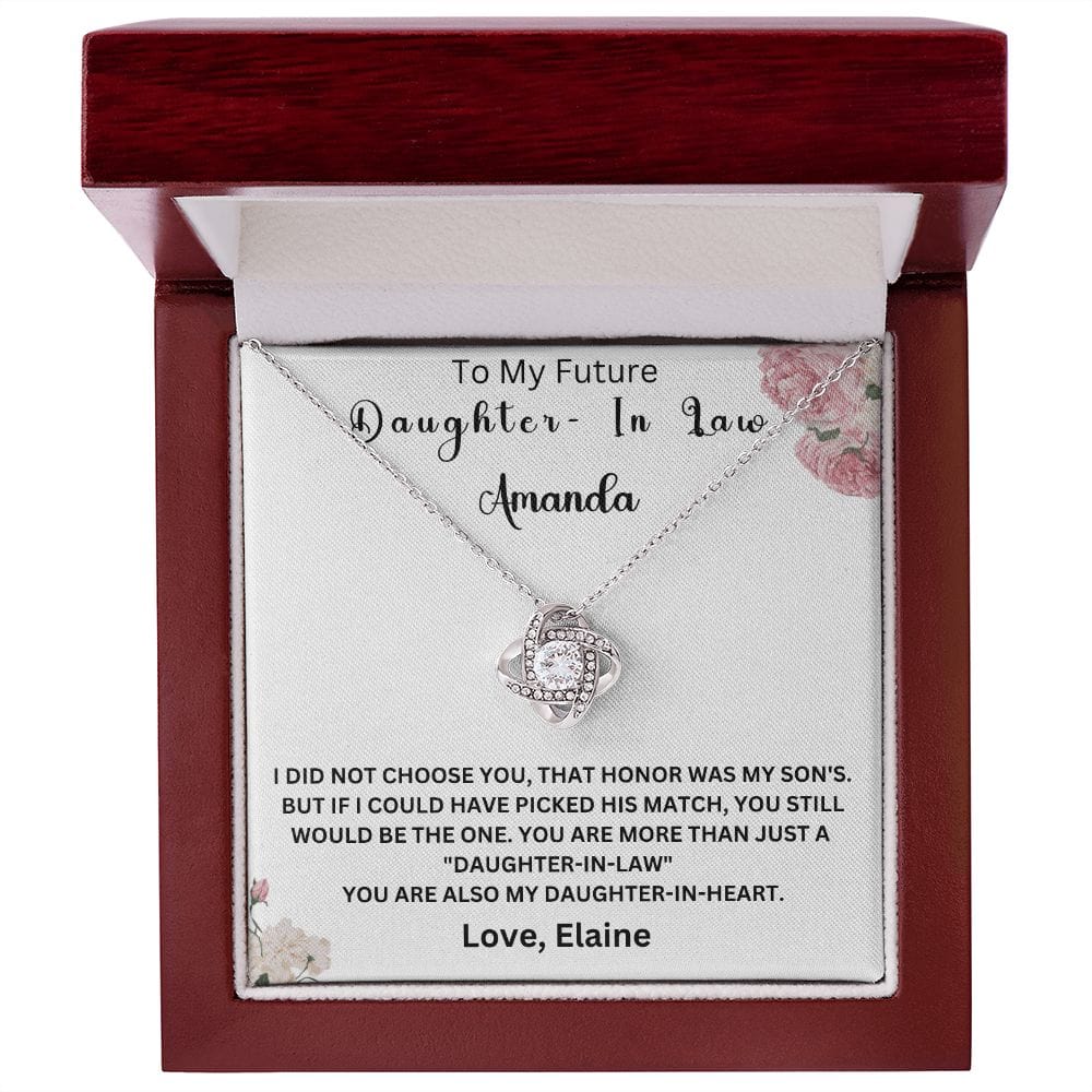 To My Future Daughter In Law | Personalized | Love Knot Necklace