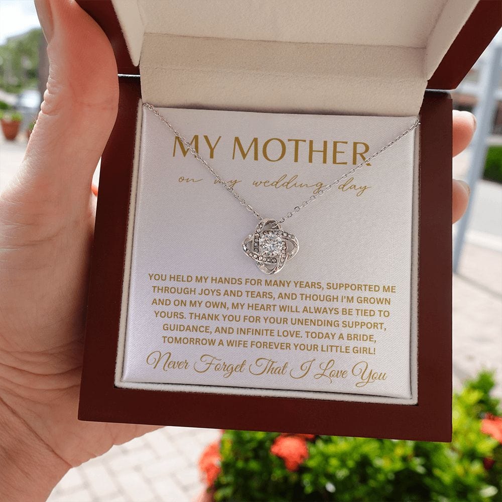 To My Mother on My Wedding Day Bride Mom Gift for Mother of The Bride Gift from Bride Gift from Daughter Necklace Wedding Jewelry E