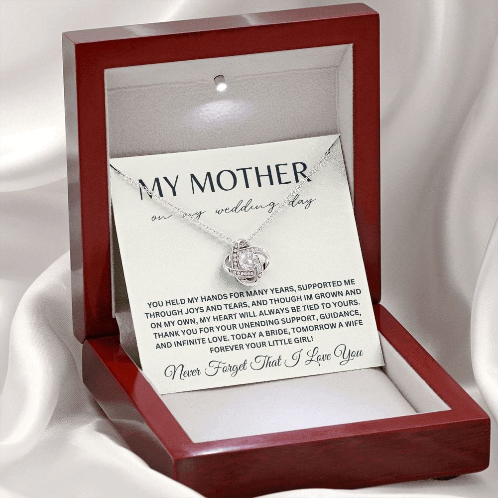 To My Mother on My Wedding Day Bride Mom Gift for Mother of The Bride Gift from Bride Gift from Daughter Necklace Wedding Jewelry E