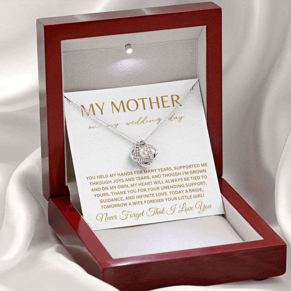 To My Mother on My Wedding Day Bride Mom Gift for Mother of The Bride Gift from Bride Gift from Daughter Necklace Wedding Jewelry E