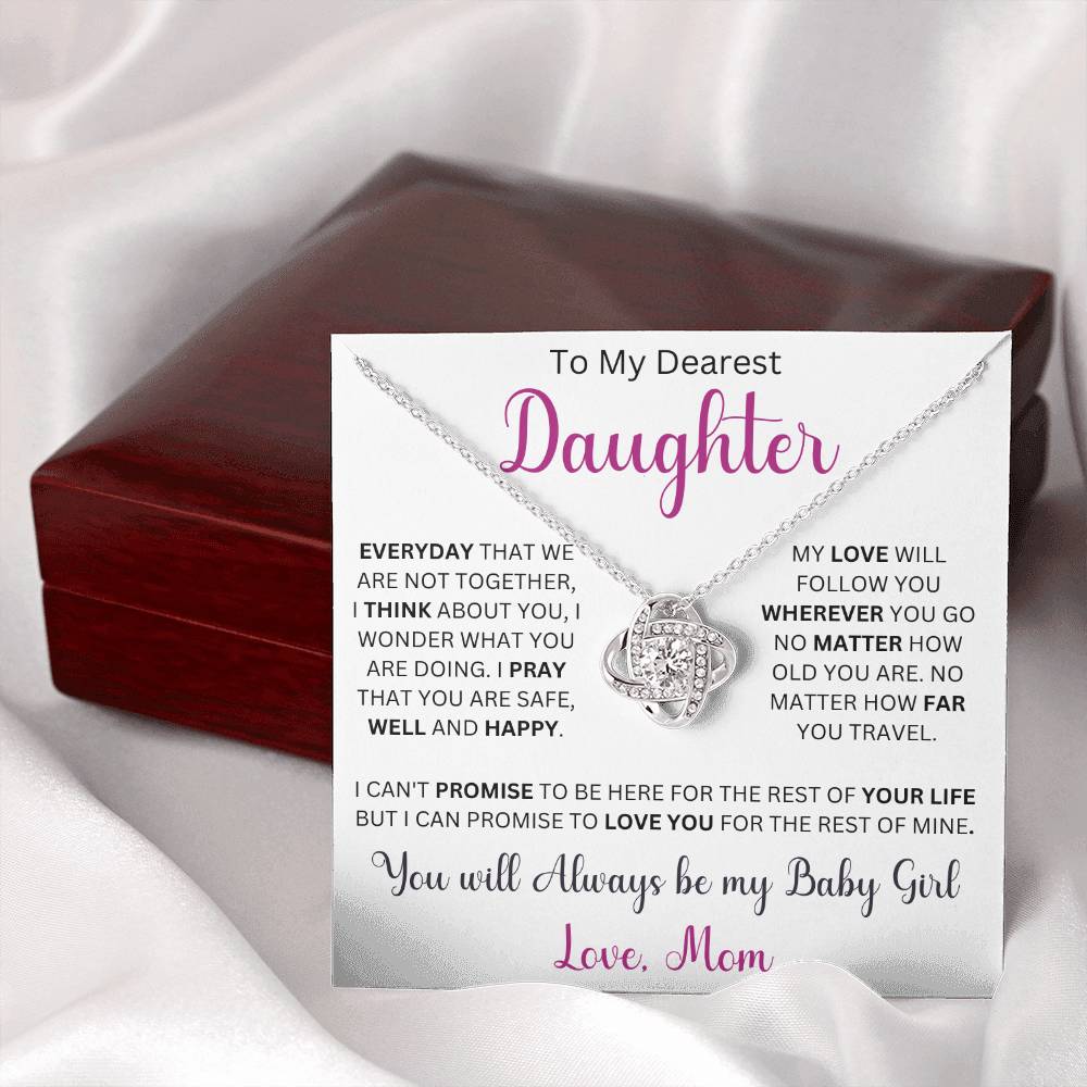 To My Dearest Daughter "Everyday That We Are Not Together" Love Mom | Love Knot Necklace