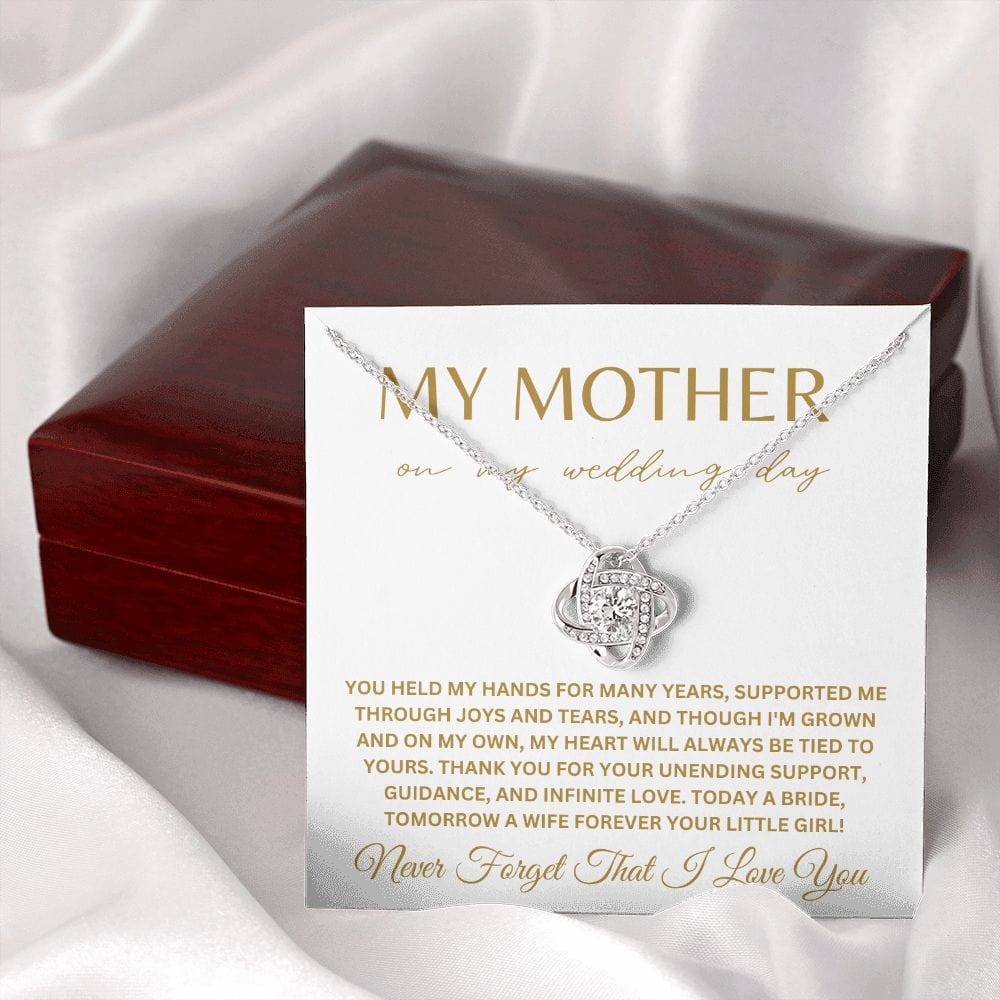 To My Mother on My Wedding Day Bride Mom Gift for Mother of The Bride Gift from Bride Gift from Daughter Necklace Wedding Jewelry E