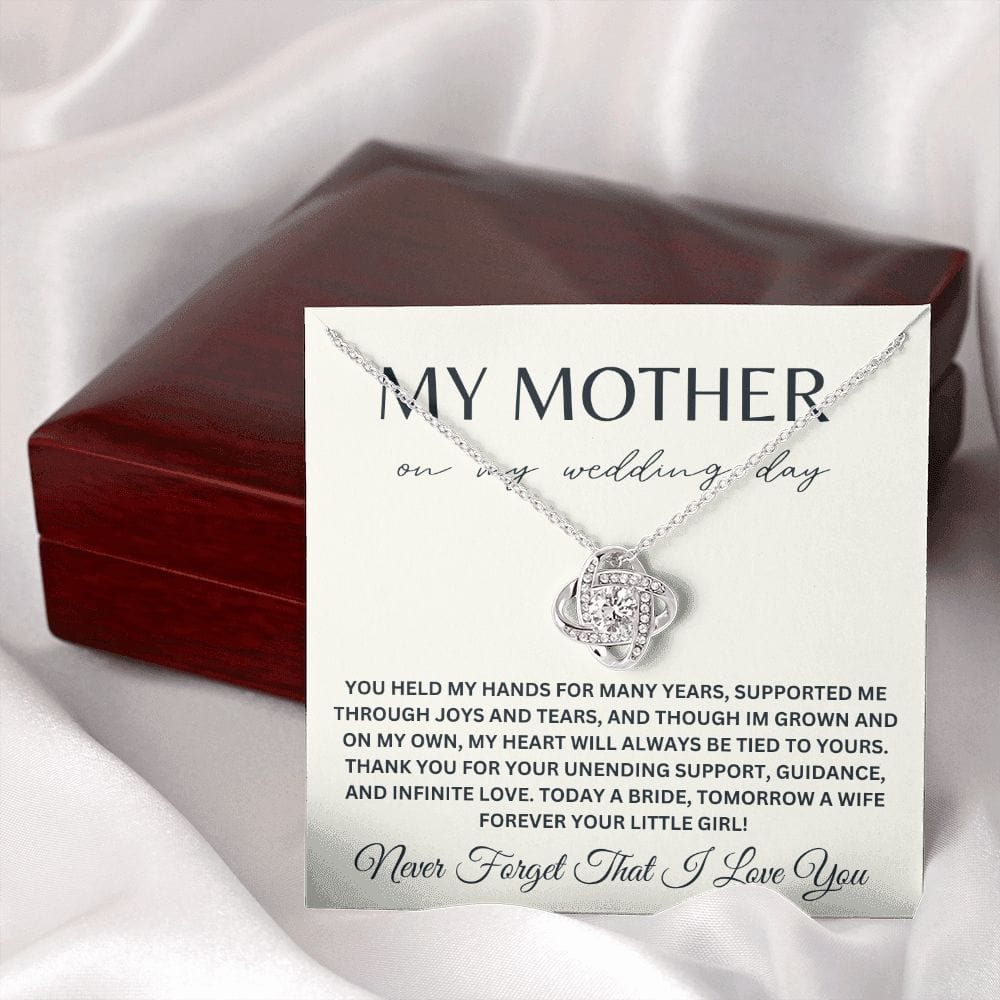 To My Mother on My Wedding Day Bride Mom Gift for Mother of The Bride Gift from Bride Gift from Daughter Necklace Wedding Jewelry E