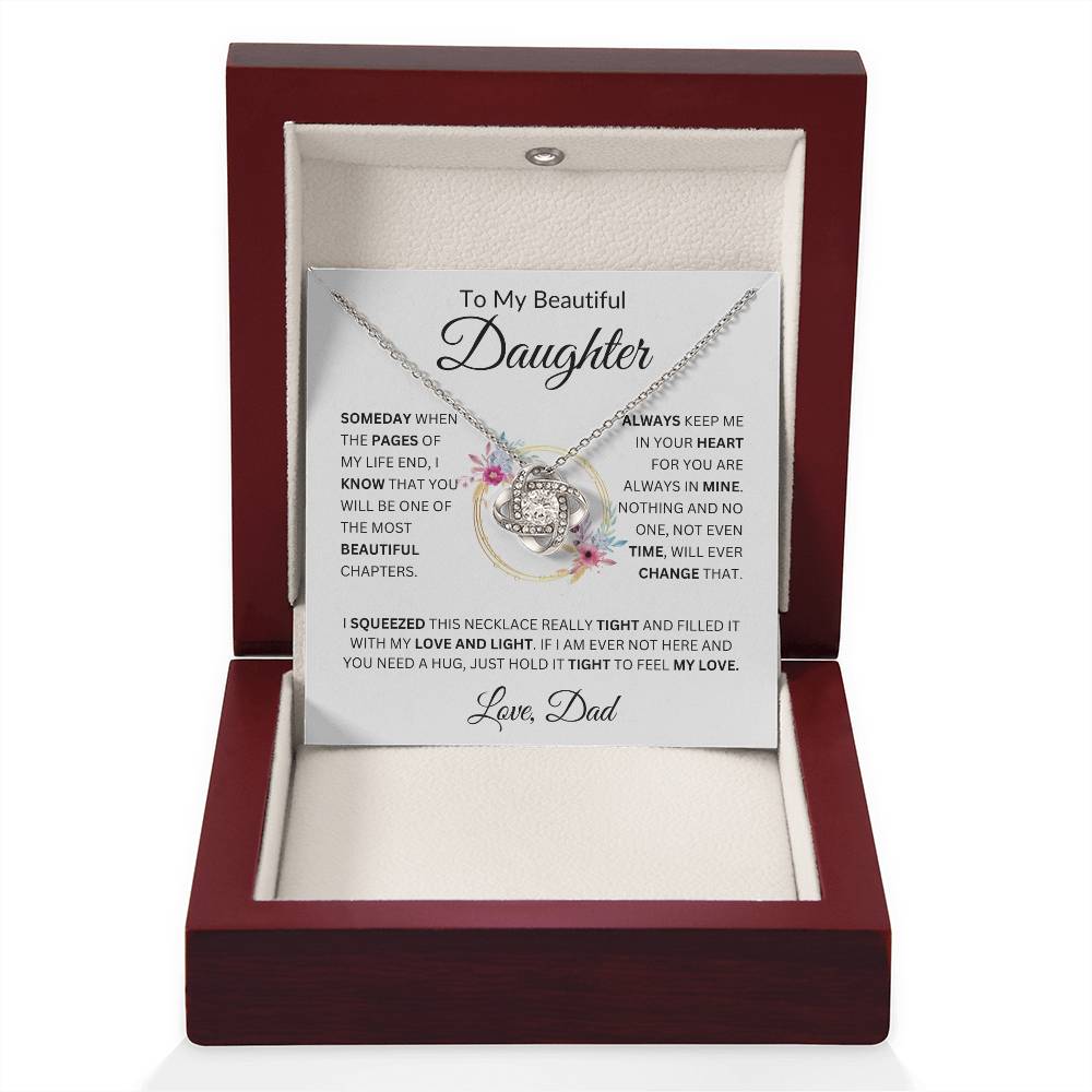 To My Beautiful Granddaughter Love Grandma Love Knot Necklace (Daughter)