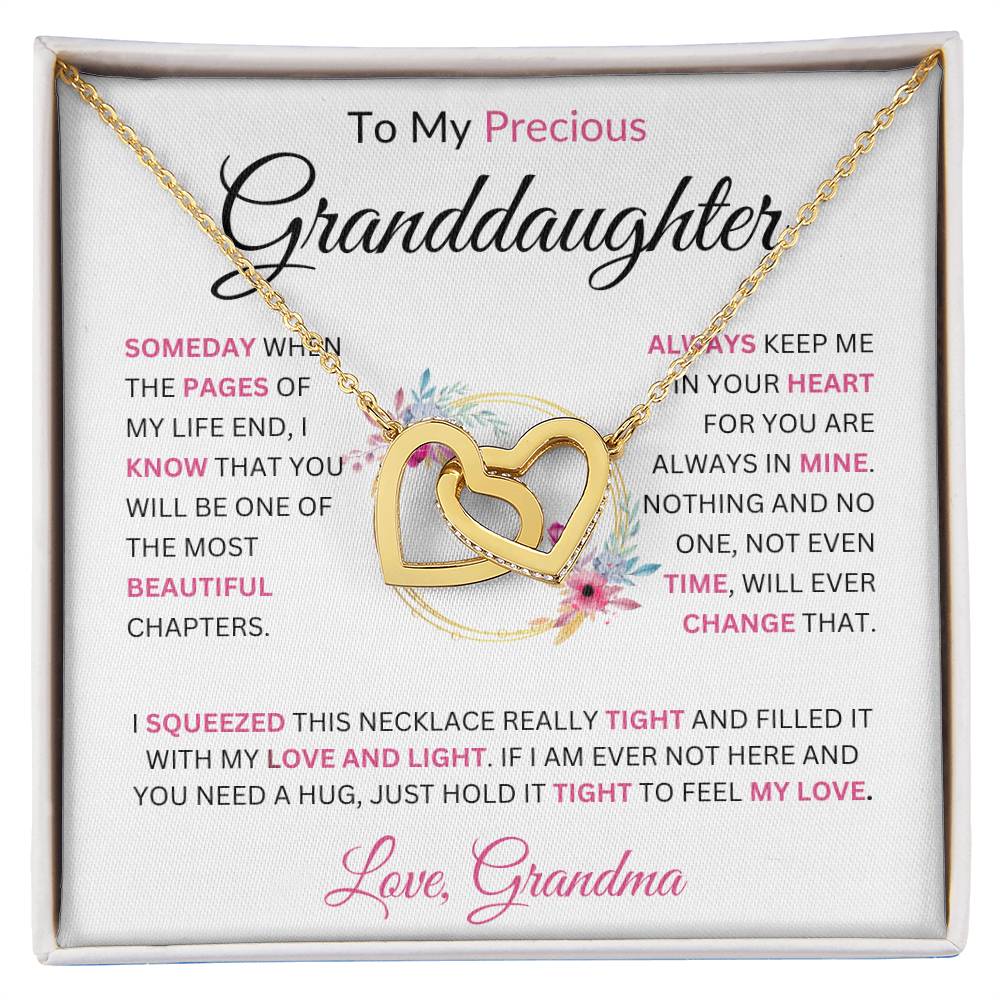 To MyPrecious Granddaughter Love Grandma Interlocking Hearts Necklace