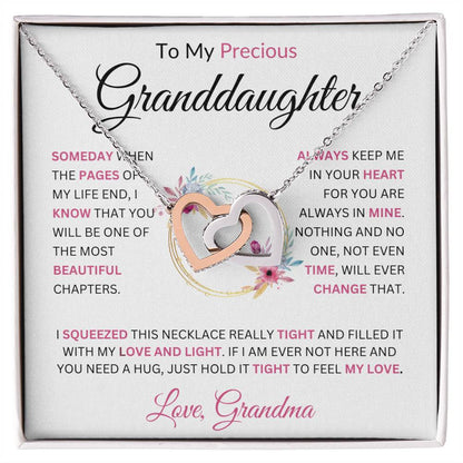 To MyPrecious Granddaughter Love Grandma Interlocking Hearts Necklace