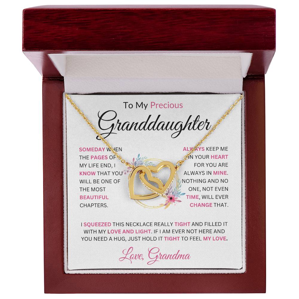 To MyPrecious Granddaughter Love Grandma Interlocking Hearts Necklace