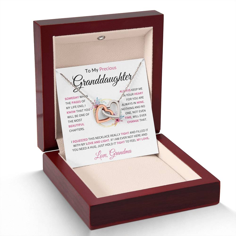 To MyPrecious Granddaughter Love Grandma Interlocking Hearts Necklace