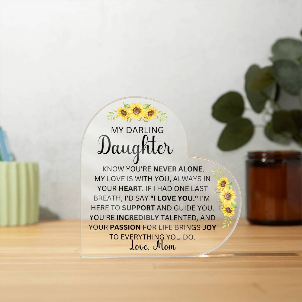 My Darling Daughter Love Mom | ACRYLIC HEART (DAUGHTER)