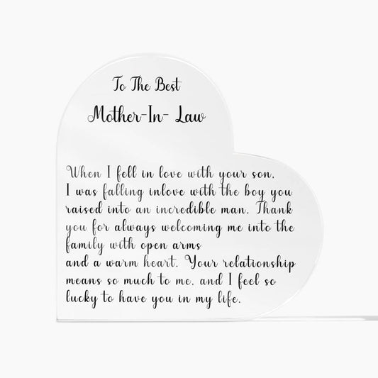 To The Best Mother- In-Law "When I Fell In Love With Your Son"