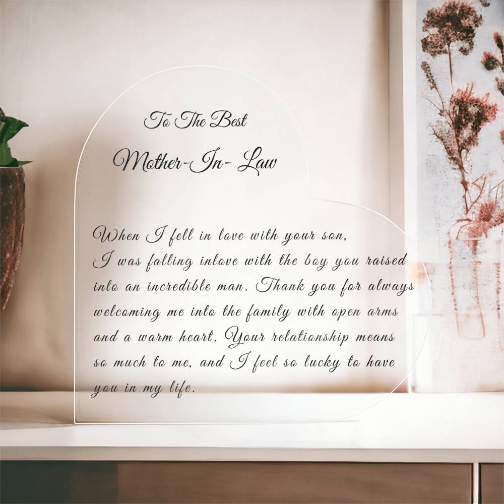 To The Best Mother-In-Law " When I Fell In Love With Your Son"