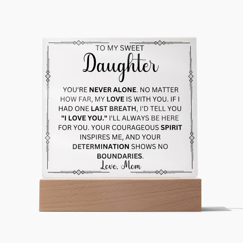 To My Sweet Daughter Love Mom | Acrylic Square Plaque (Daughter)