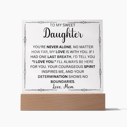 To My Sweet Daughter Love Mom | Acrylic Square Plaque (Daughter)