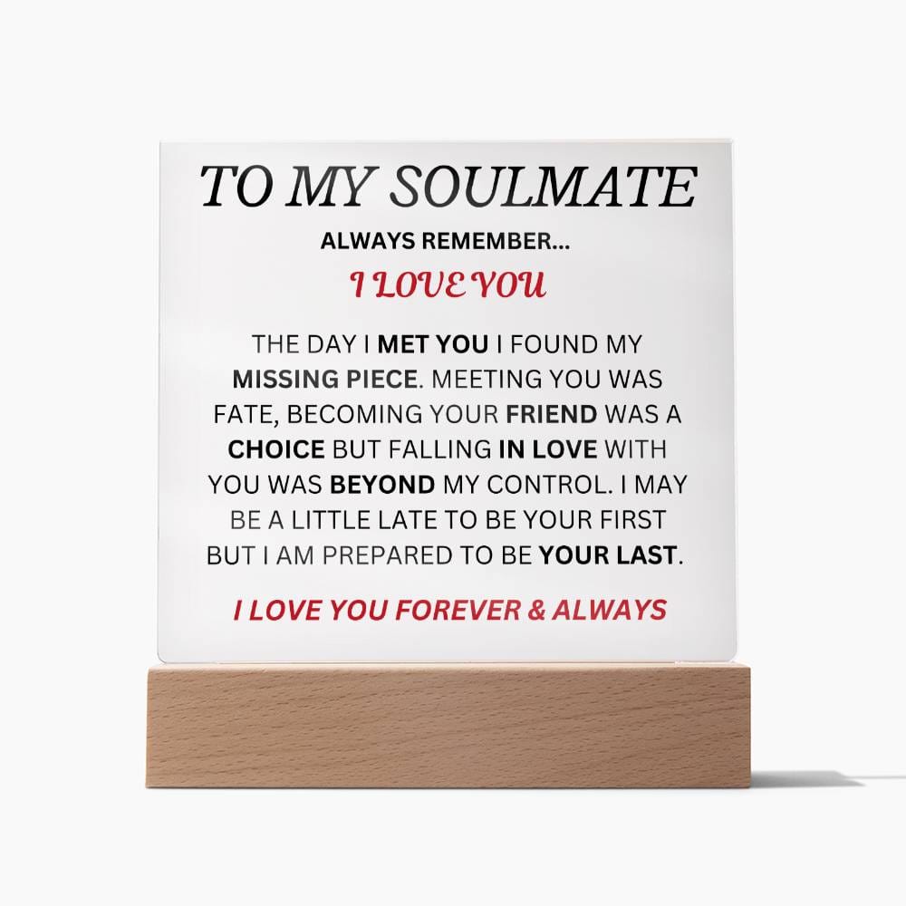 To My Man " Always Remember I love You" Acrylic Plaque Square