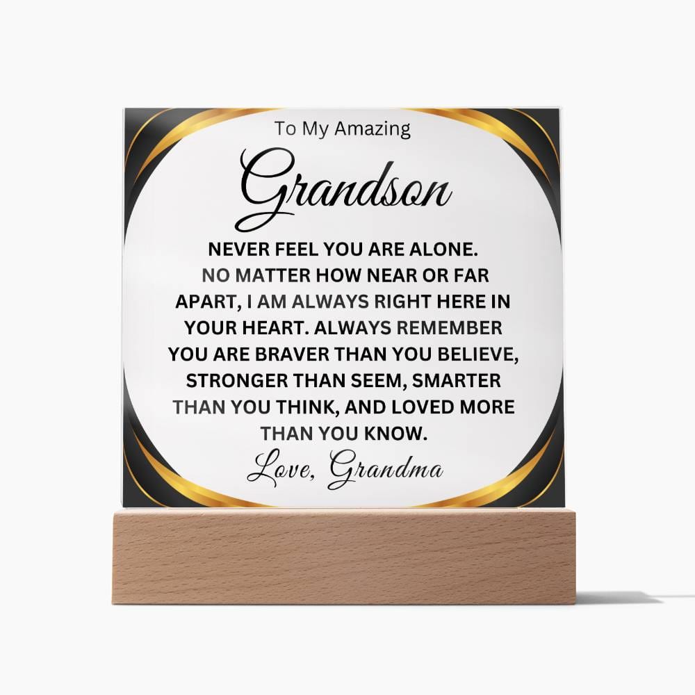 To My Amazing Grandson | Love Grandma Acrylic Square Plaque