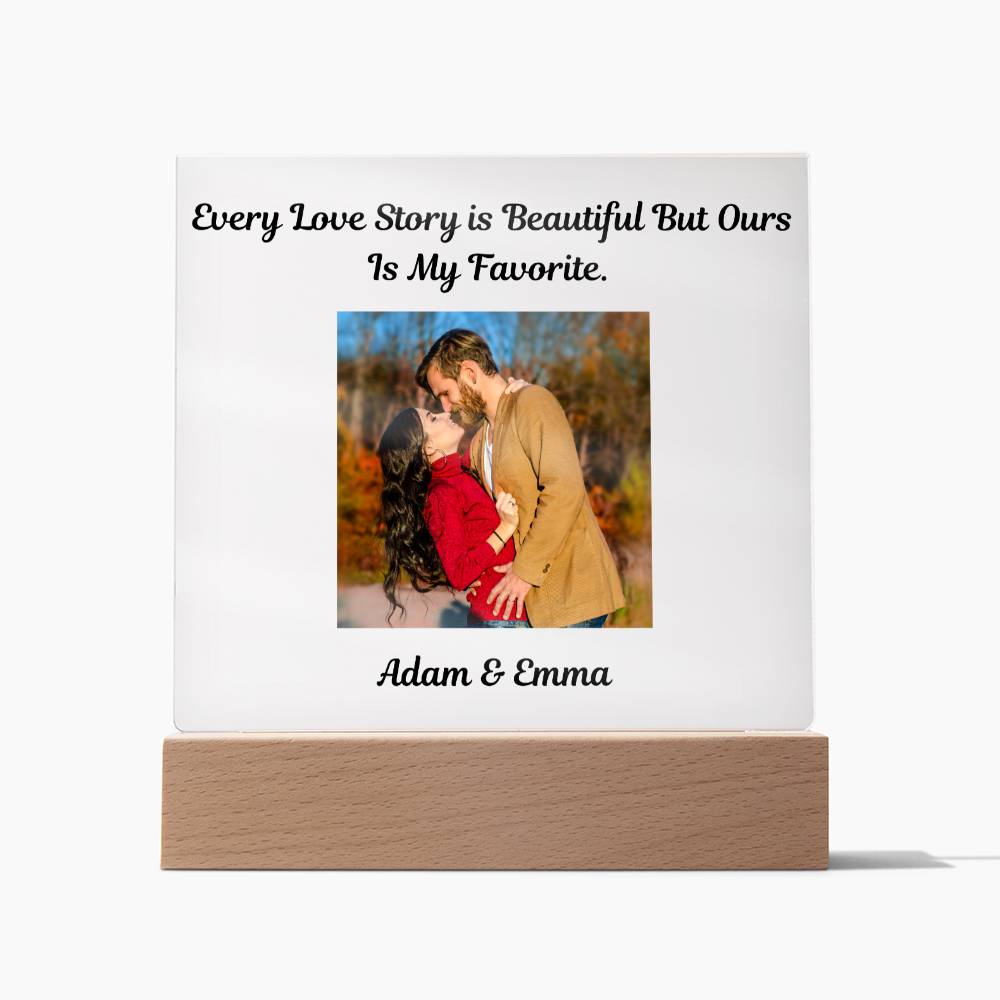 "Every Love Story Is Beautiful But Ours Is My Favorite"  Husband Acrylic Square Lamp