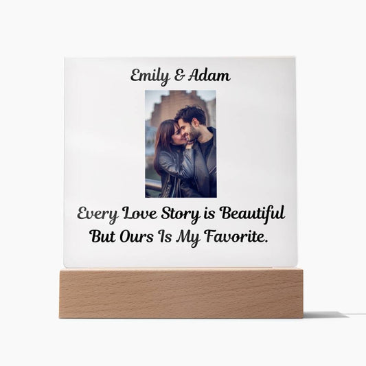 "Every Love Story Is Beautiful But Ours Is My Favorite"   Husband Acrylic Square Lamp