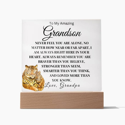 To My Amazing Grandson | Love Grandpa | Acrylic Square Plaque